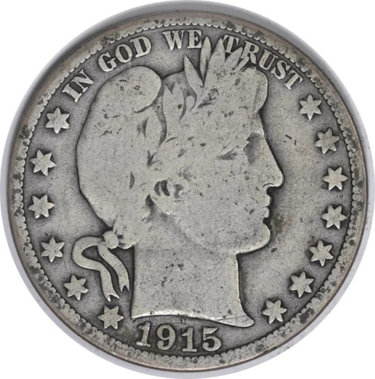 1915年 バーバー シルバー ハーフドル VG 未認定 #1062|WORLD RESOURCE【KING店】
