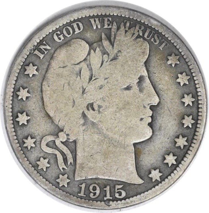 1915年 バーバー シルバー ハーフドル VG 未認定 #1044|WORLD RESOURCE【KING店】