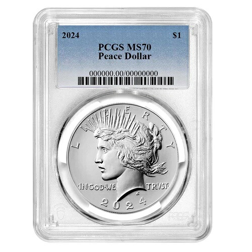 2024年 1ドル ピース銀貨 PCGS MS70 ブルーラベル|WORLD RESOURCE【KING店】