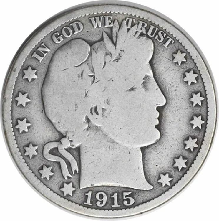1915年 バーバー シルバー ハーフドル VG 未認定 #301｜WORLD RESOURCE【KING店】