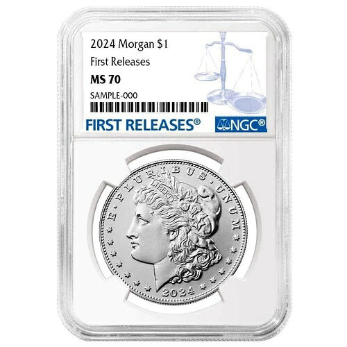 2024年 1ドル モルガン銀貨 NGC MS70 FR ブルーラベル｜WORLD RESOURCE【KING店】