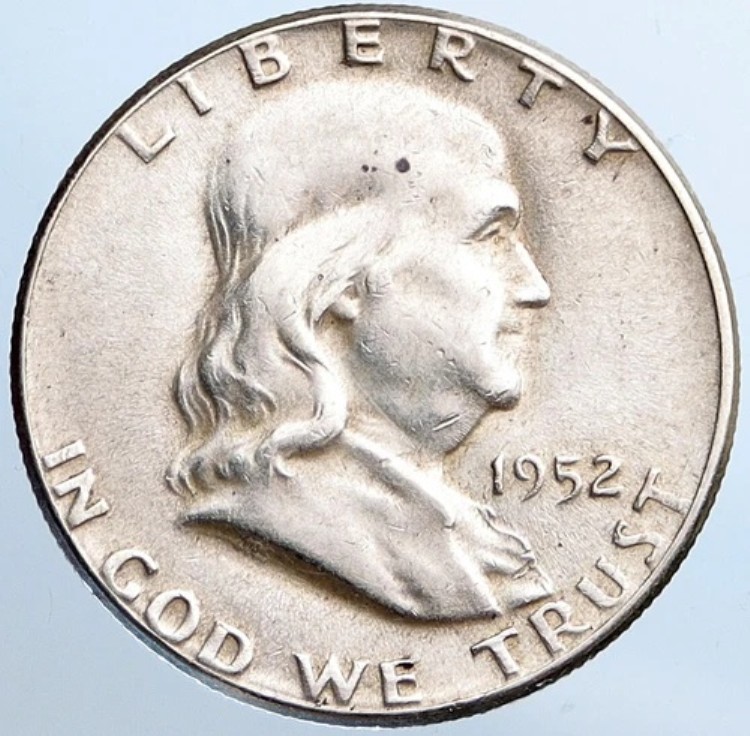 1952年 P 米国 ベンジャミン・フランクリン ヴィンテージ シルバー ハーフドルコイン リバティベル i115225｜WORLD RESOURCE【KING店】