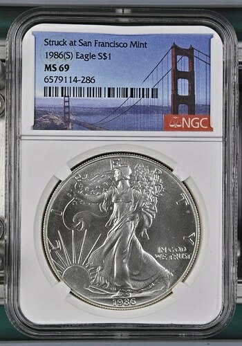 1986年（S）サンフランシスコ造幣局発行のイーグルストラック NGC MS69｜WORLD RESOURCE【KING店】