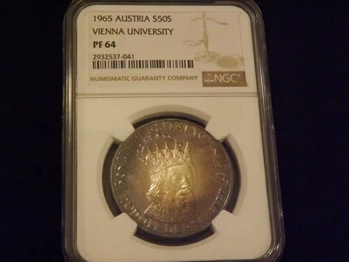 1965 50 シリング ウィーン大学600周年記念 NGC PF 64｜WORLD RESOURCE【KING店】