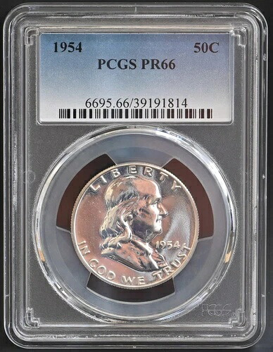 PR66 1954 PCGSグレード フランクリン シルバー ハーフダラー プルーフ 未流通 希少コイン｜WORLD RESOURCE【KING店】 89,540円