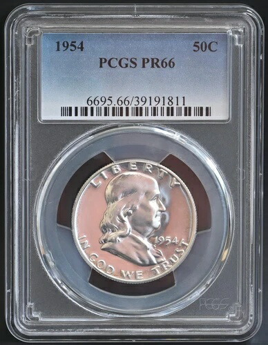 PR66 1954 PCGSグレード フランクリン シルバー ハーフダラー プルーフ 未流通 希少コイン 89,540円