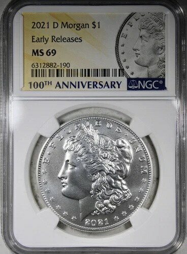 2021-D モルガン・ダラー NGC MS69 早期リリース キーデートコイン