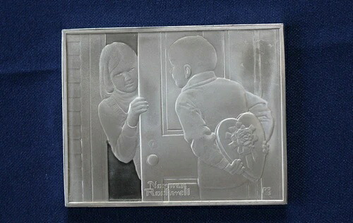 1973年 フランクリンミント ロックウェルの大切な思い出 ファーストデート シルバーアートバー P0187｜WORLD RESOURCE【KING店】 89,540円