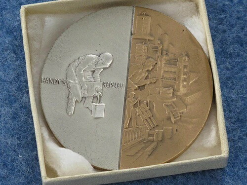 1967年 ハンディ＆ハーマン スターリングシルバー インセット ブロンズメダル Medallic Art Co. E0552
