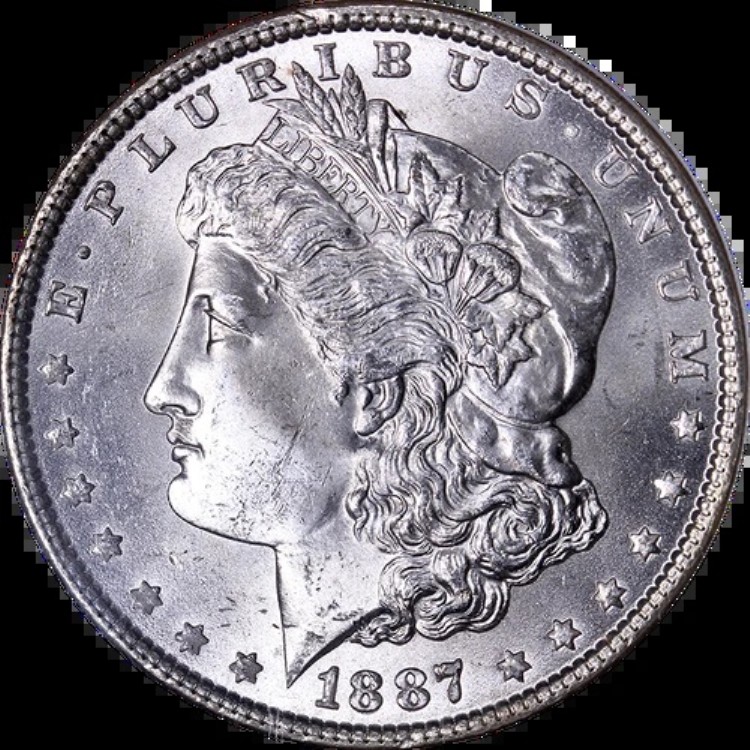 1887-P モルガン銀貨 NGC MS65 素晴らしい外観 強い刻印