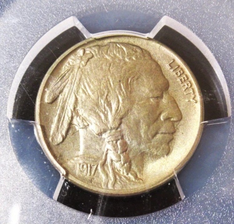 1917-S 5C バッファローニッケル、MS64 PCGS。美しい色調!!
