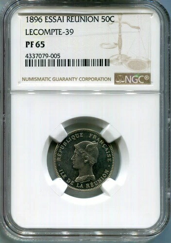 再会 - 1896 50 サンチーム ESSAI Lecompte 39 in NGC PR 65 RRRR