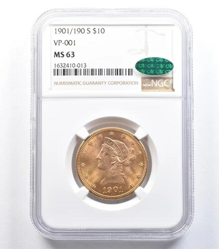1901/190-S 10ドル リバティヘッド ゴールドイーグル VP-001 MS63 NGC CAC *0866