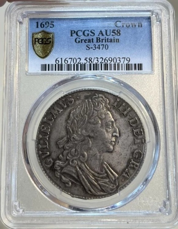 1695年 クラウン PCGS AU 58 ウィリアム3世
