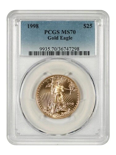 1998年 25ドル金貨イーグル PCGS MS70 - 25ドル金貨イーグル