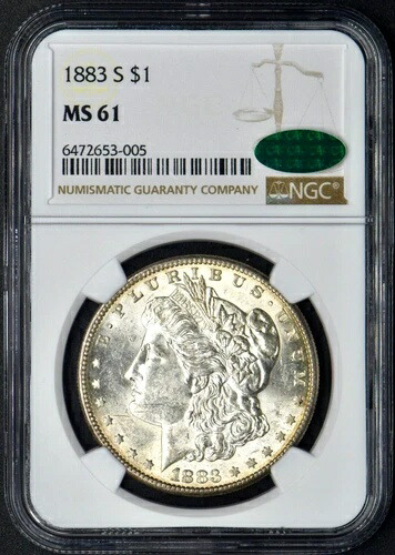 1883-S モルガン銀貨 NGC CAC MS 61 ?COINGIANTS?