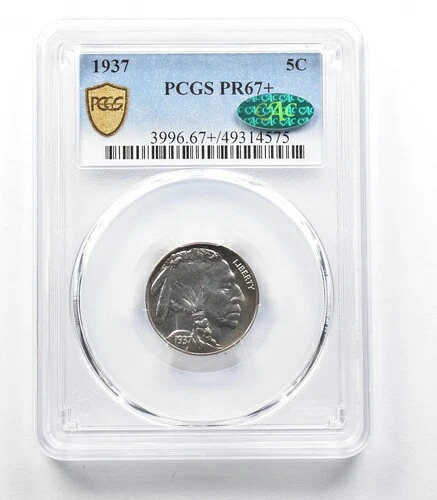 1937年 インディアンヘッド バッファローニッケル PR67+ PCGS CAC *3362