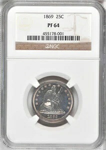 1869 NGC PR64 シーテッド クォータープルーフ シルバー 25セント