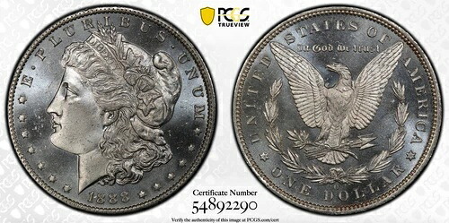 1888-O PCGS MS66PL モルガン銀貨