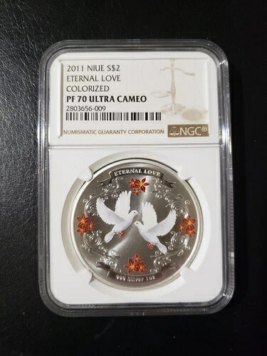 1オンス シルバー - エターナルラブ NGC PF70 ウルトラカメオ。-希少- 世界に5枚のみ