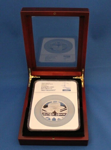 イギリス 10ポンド 2020年 5オンス 銀貨 ミュージックレジェンド エルトン・ジョン NGC PF70