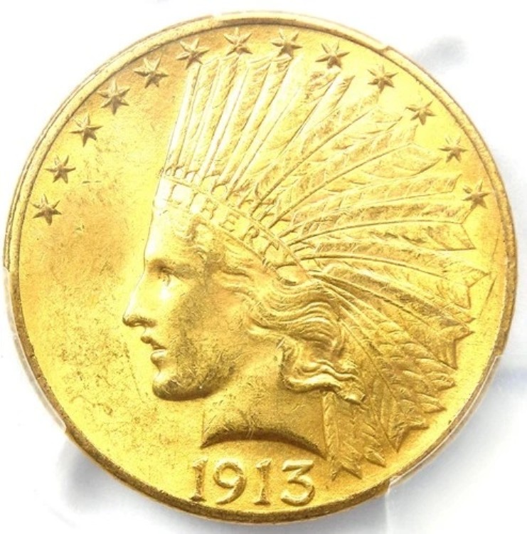 1913年インディアンゴールドイーグル10ドルコイン - PCGS MS64認定（GEM BU） - 価値3,750ドル｜WORLD RESOURCE【KING店】 881,650円