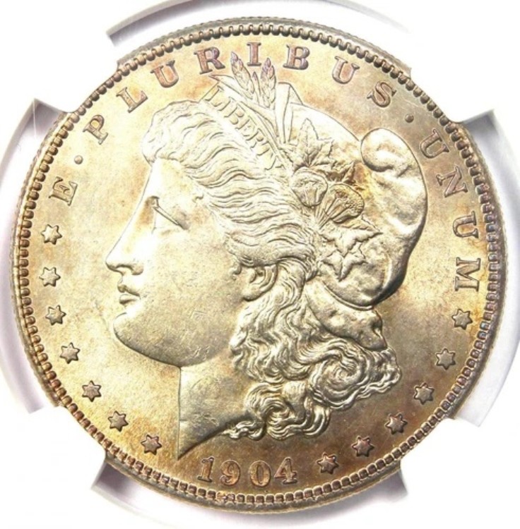 1904-S モーガン シルバー ダラー 1 ドル コイン - NGC 未流通詳細 (UNC MS) - 希少!