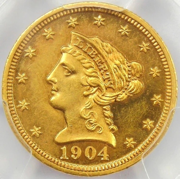 1904年プルーフ リバティゴールド クォーターイーグル 2.50ドルコイン - PCGS プルーフ詳細 (PF / PR)