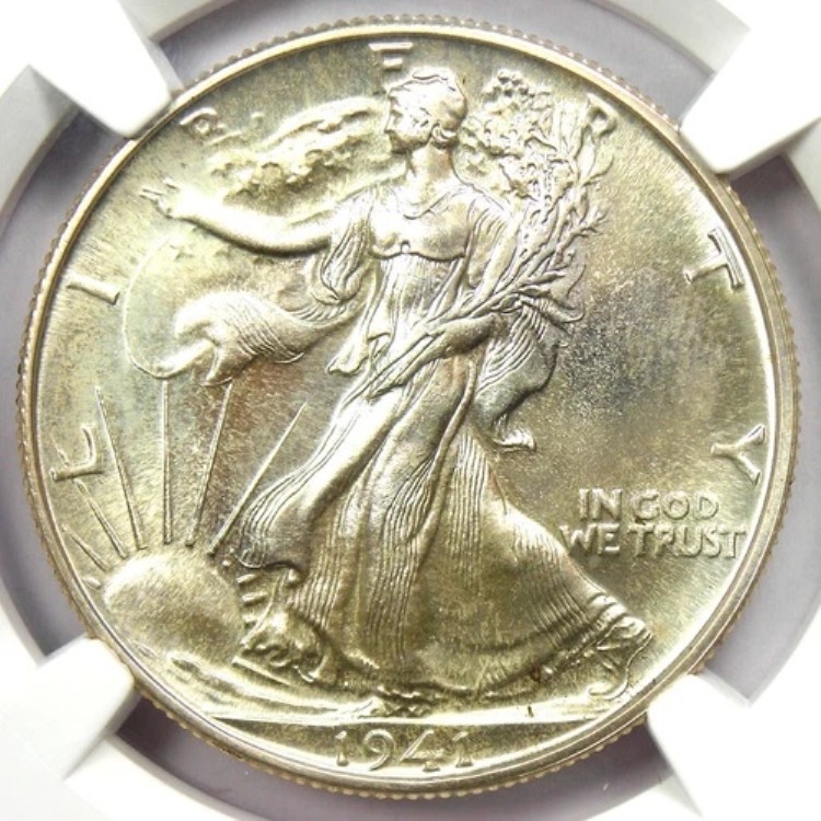 1941年 プルーフ ウォーキング・リバティ ハーフダラー 50セント硬貨。NGC PR68 (PF68) - 5,500ドル相当