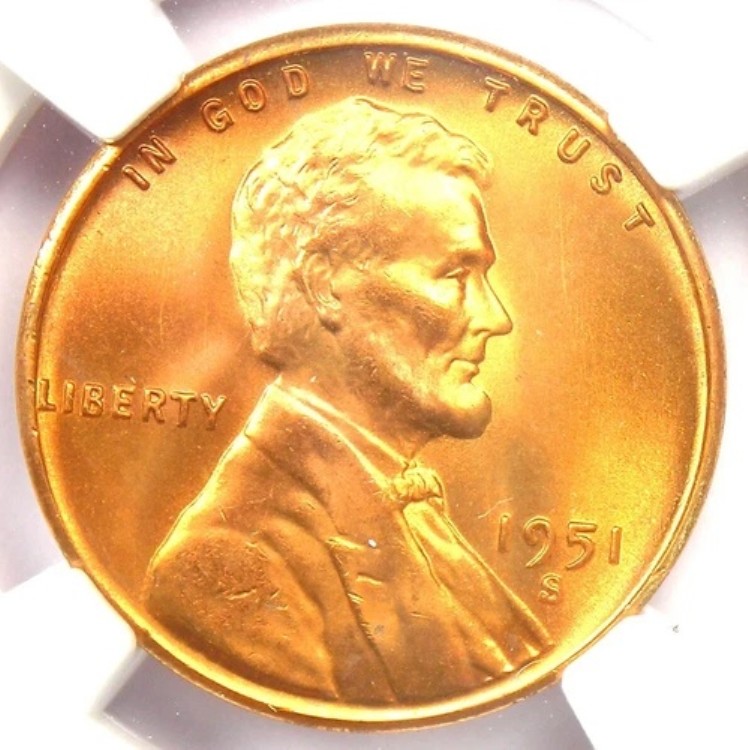 1951-S リンカーン・ウィート・セント・ペニー 1C - NGC MS68 RD - 9,500ドル相当 - トップポップ 7/0｜WORLD RESOURCE【KING店】