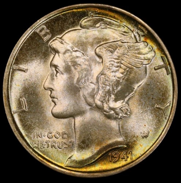 1941年 10セント マーキュリーダイム PCGS MS68FB｜WORLD RESOURCE【KING店】