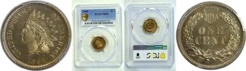 1862年 1セント インディアンヘッド セント PCGS プルーフ 66｜WORLD RESOURCE【KING店】