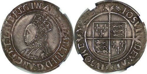 イギリス エリザベス 1 世 (1558-1603) 銀シリング NGC AU-50 シャープ ストライク!! 876,260円
