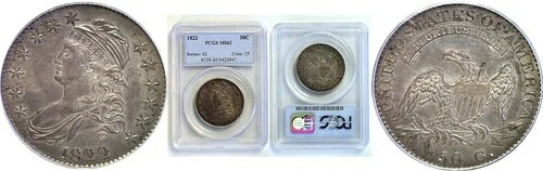 1822年胸像ハーフドル - PCGS MS-62