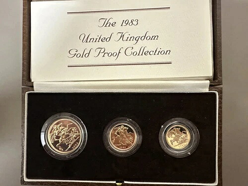 イギリス 1983年 金プルーフコイン 3枚セット 箱と証明書付き｜WORLD RESOURCE【KING店】