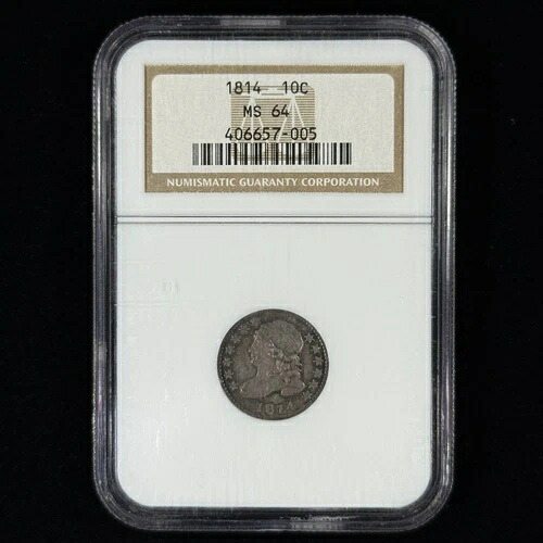1814 10C MS64 NGC ラージデイト キャップドバスト シルバーダイム