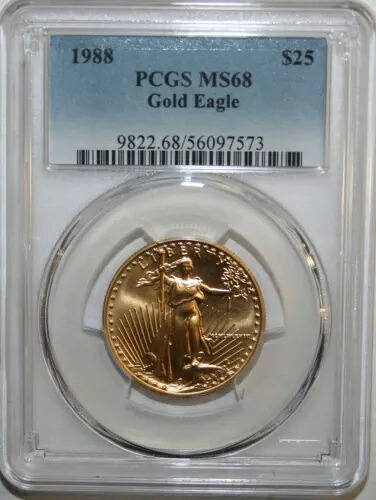 1988年 25ドル 1/2オンス アメリカンゴールドイーグル PCGS MS 68|WORLD RESOURCE【KING店】