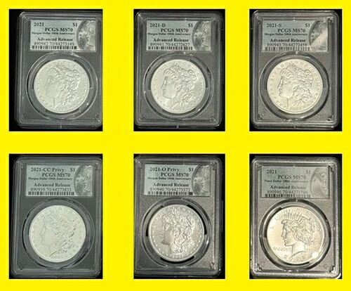 2021年 モルガン・ピース・ダラー 6枚セット PCGS MS 70 アドバンスドリリース BoxCoa｜WORLD RESOURCE【KING店】