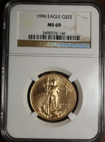 1996年 25ドル ゴールドイーグル NGC MS69 1/2 ゴールド キーデート