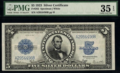 FR-282 1923 $5 シルバー A2954496B P.M.G #35｜WORLD RESOURCE【KING店】