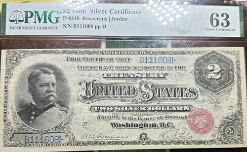 PMG 1886 シルバー証明書 Ms 63 $2