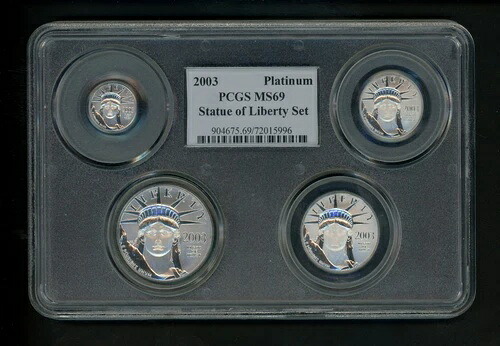 2003年 米国 1.85オンス プラチナ アメリカンイーグル PCGS MS69 CH 未流通 宝石セット 4個