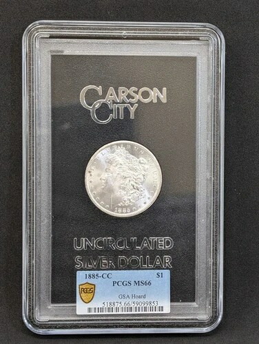 1885-CC GSA モルガン銀貨 PCGS MS66 MS 66 カーソンシティ 1ドル特大ホルダー