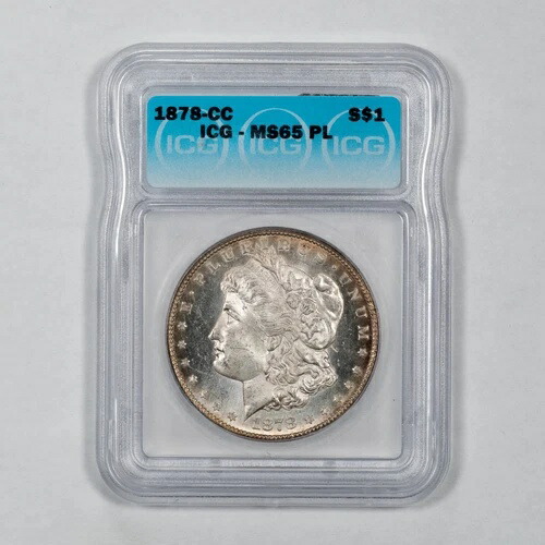 1878-CC モルガン銀貨 - ICG MS 65 PL
