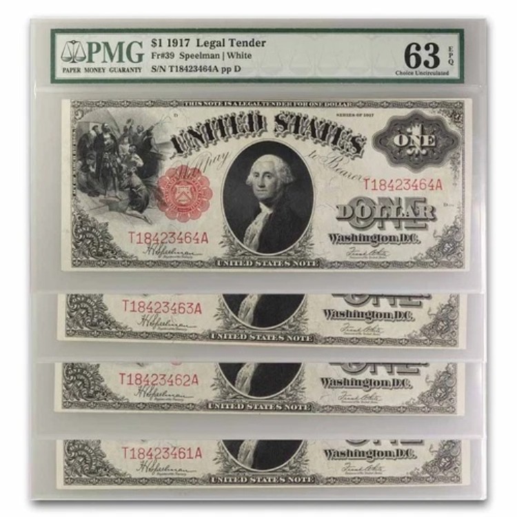 1917年 1ドル 法定通貨 ジョージ・ワシントン 58-65 PMG (Fr#39) 4 Con｜WORLD RESOURCE【KING店】