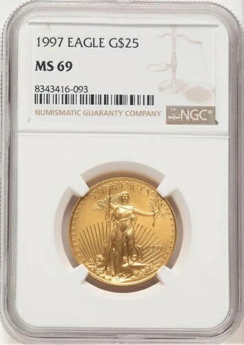 1997年 ゴールドイーグル 1/2オンス ブラウンラベル NGC MS69