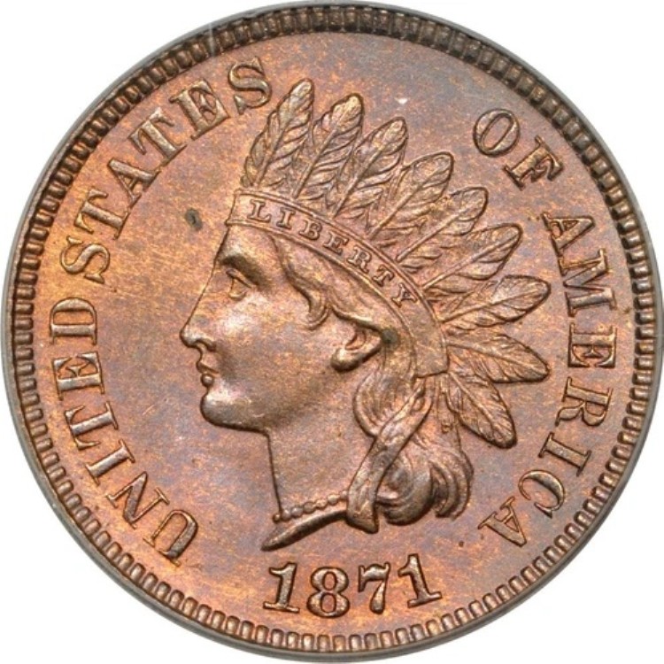 1871年 1セント インディアンセント PCGS MS65RB OGH (写真シール)｜WORLD RESOURCE【KING店】