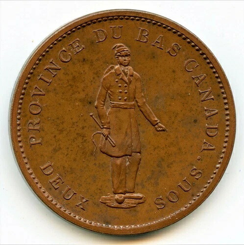 ブルトン 521、1837年 バンク・デュ・ピープル、1ペニートークン CH LC-9C1 PCGS プルーフ-64
