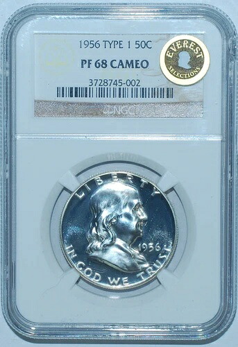 1956年 NGC PR68CAM エベレストカメオ T1 タイプ1 FS-901 プルーフ フランクリンハーフダラー｜WORLD RESOURCE【KING店】