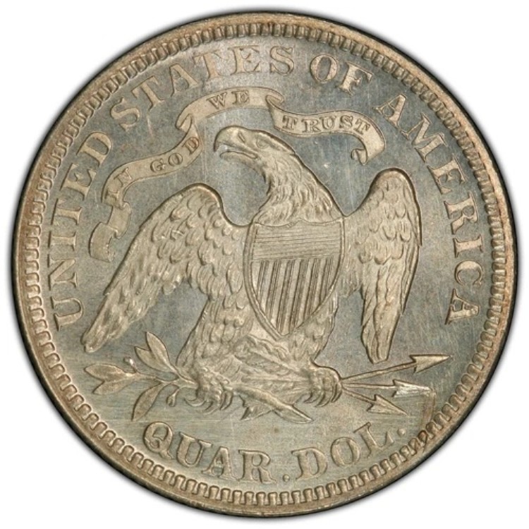 1880年 PCGS MS65 13K 鋳造！$4,000 PCGS PG！光沢のある着席型クォーターコイン フロスティモチーフ